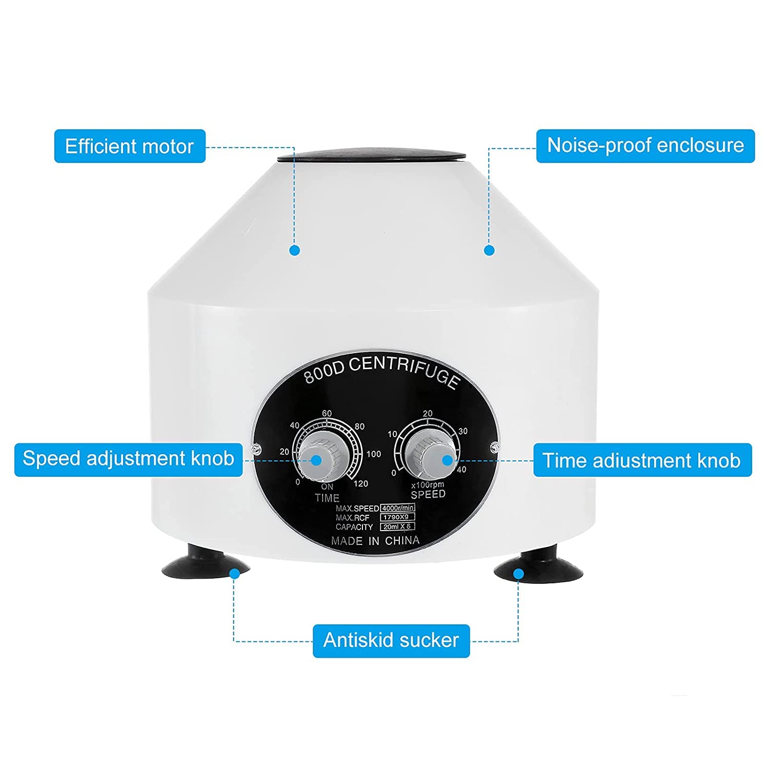 4000rpm Capacity Benchtop Timing Electric Centrifuge Machine Desk Mount Style Lab Equipment 20ml×6
