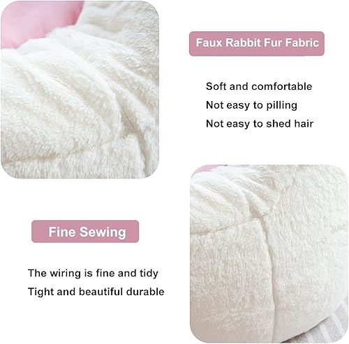 Miniatura 6 de Funda para puf con forma de pata de gato (sin relleno), lavable de alta calidad, suave, de piel sintética de conejo, funda para sofá perezoso para