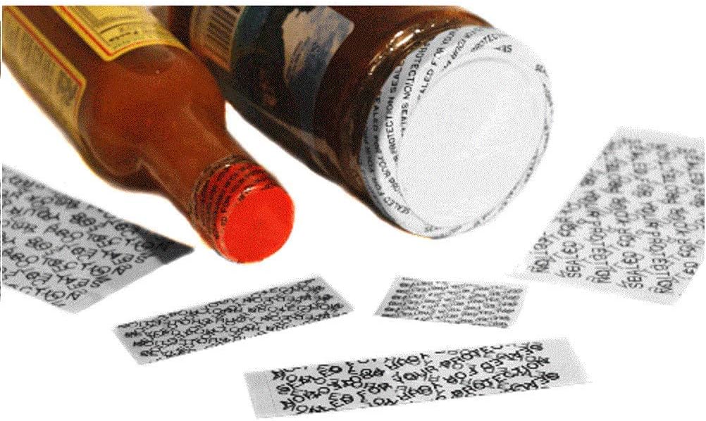 REED Cut Shrink Bands for Caps - Tamper Message -"Sealed for Your Protection" 250 Units (1" Height X 42-48mm Cap Size)