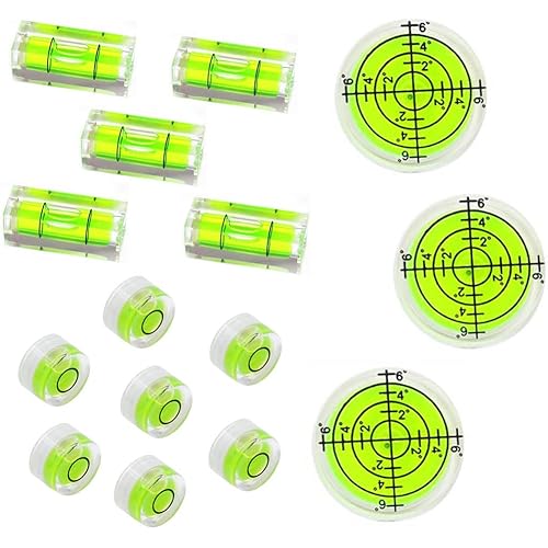 15Pcs Small Bubble Level Set Mini Spirit Levels RV Levelers Measuring Tools for Leveling Motor Home, Camper, Travel Trailer, Tripod