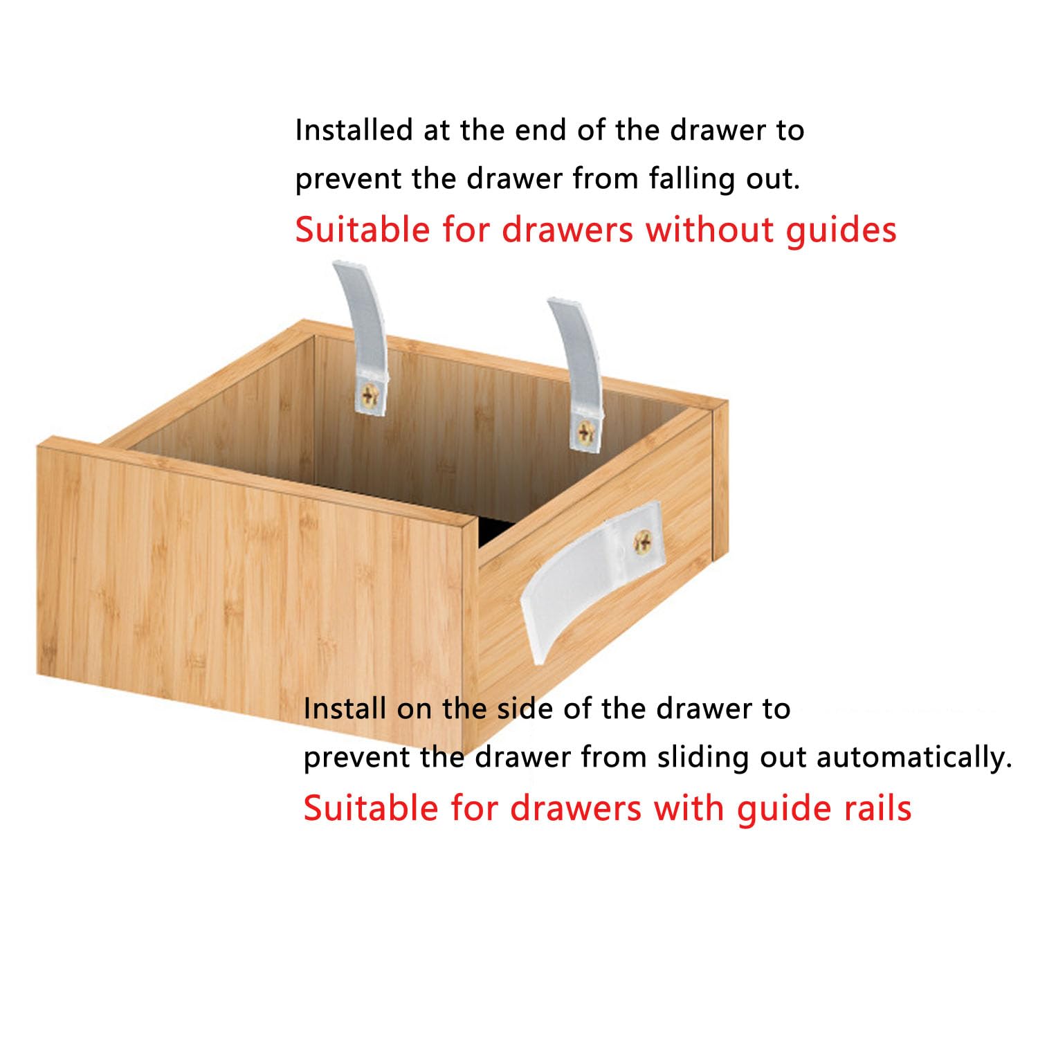 UtySty 50 Pack Drawer Stoppers Non-Falling Out Drawer Stops PVC Plate Side  Buffer Holder with
