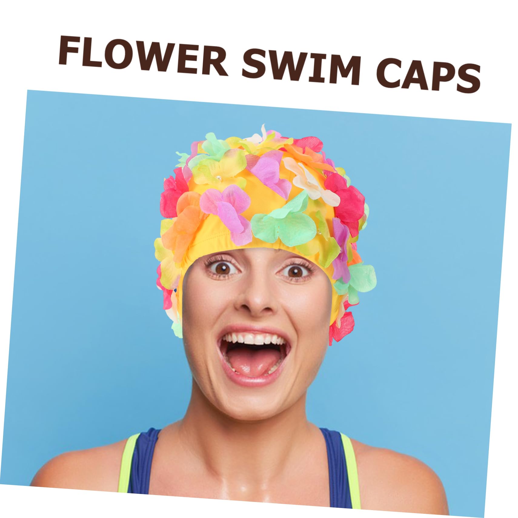 Bonnets De Bain pour Femmes Bonnet De Bain Piscine Chapeau De Natation Chapeaux De Bain Femmes Cheveux De Bain Cheveux Chapeau De Bain Fleur Mesdames Floral Nylon
