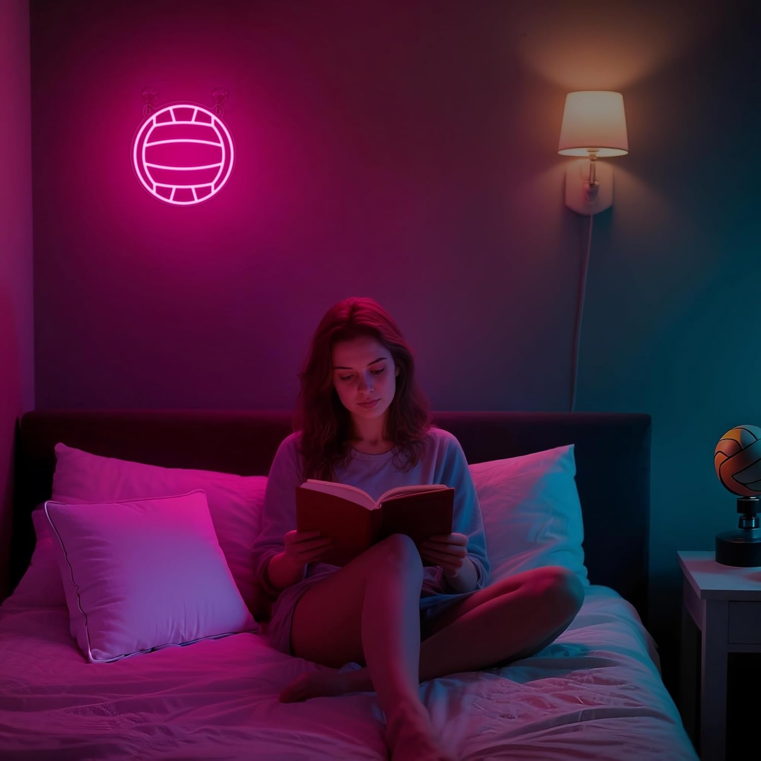 Volleyball Neon Signs for Wall Decor, Sports Neon Lights for Bedroom Living Room Game Room Club, 5V USB Power with Hanging Chain Hooks - Image 5