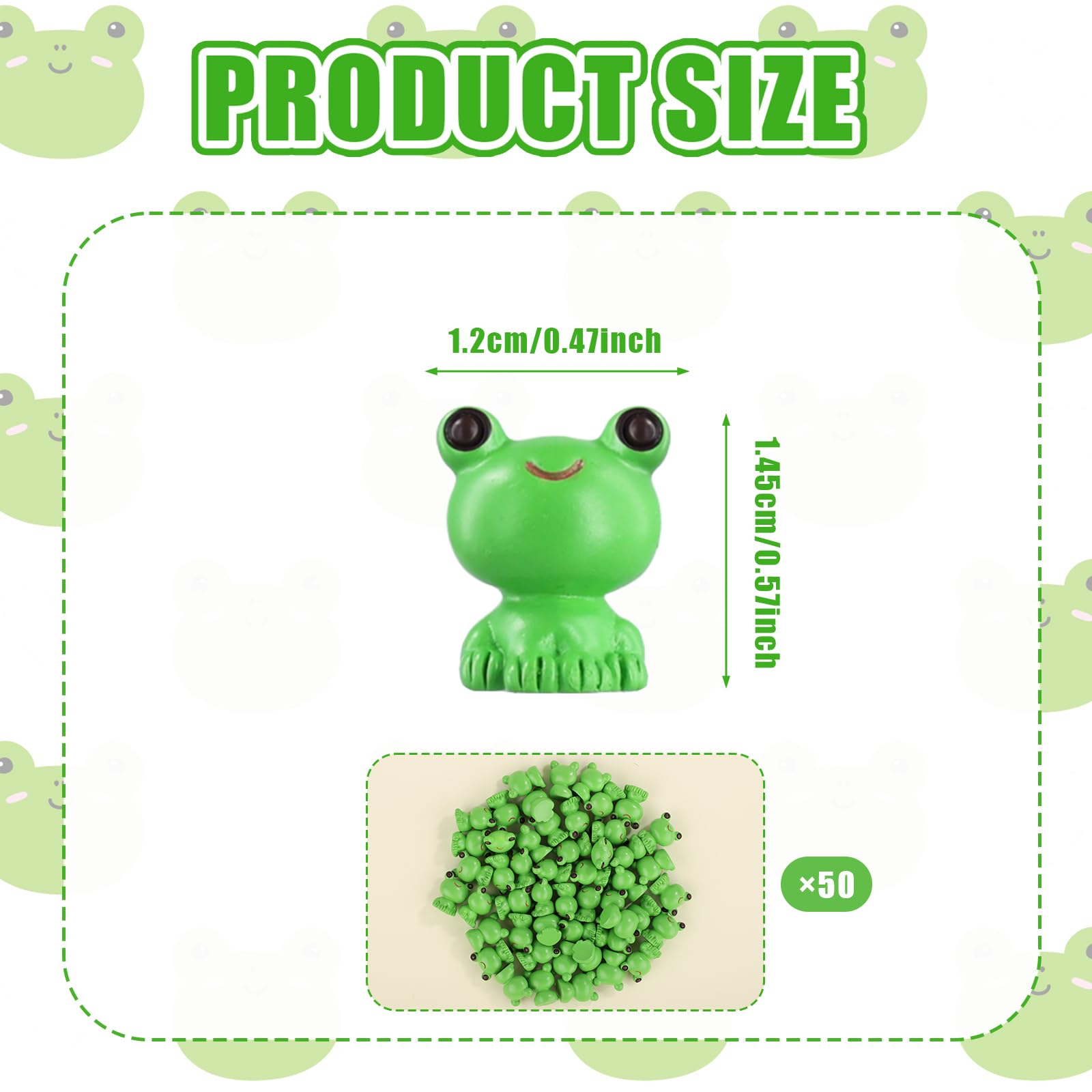 50pcs Resin Mini Frogs, Green Cute Frog Figurines Miniature Resin Frogs Garden Decor Mini Resin Animals Frog Ornament for DIY Crafts Dollhouse Decor - Image 2