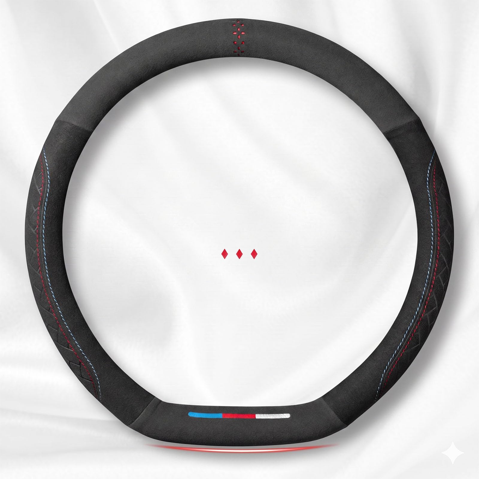 QIZUN Car Steering Wheel Cover for BMW 2er Gran Coupe (F74) 2026 2025 2024, All-Season Suede Steering Wheel Protector Non-Slip Automotive Interior Accessories,D