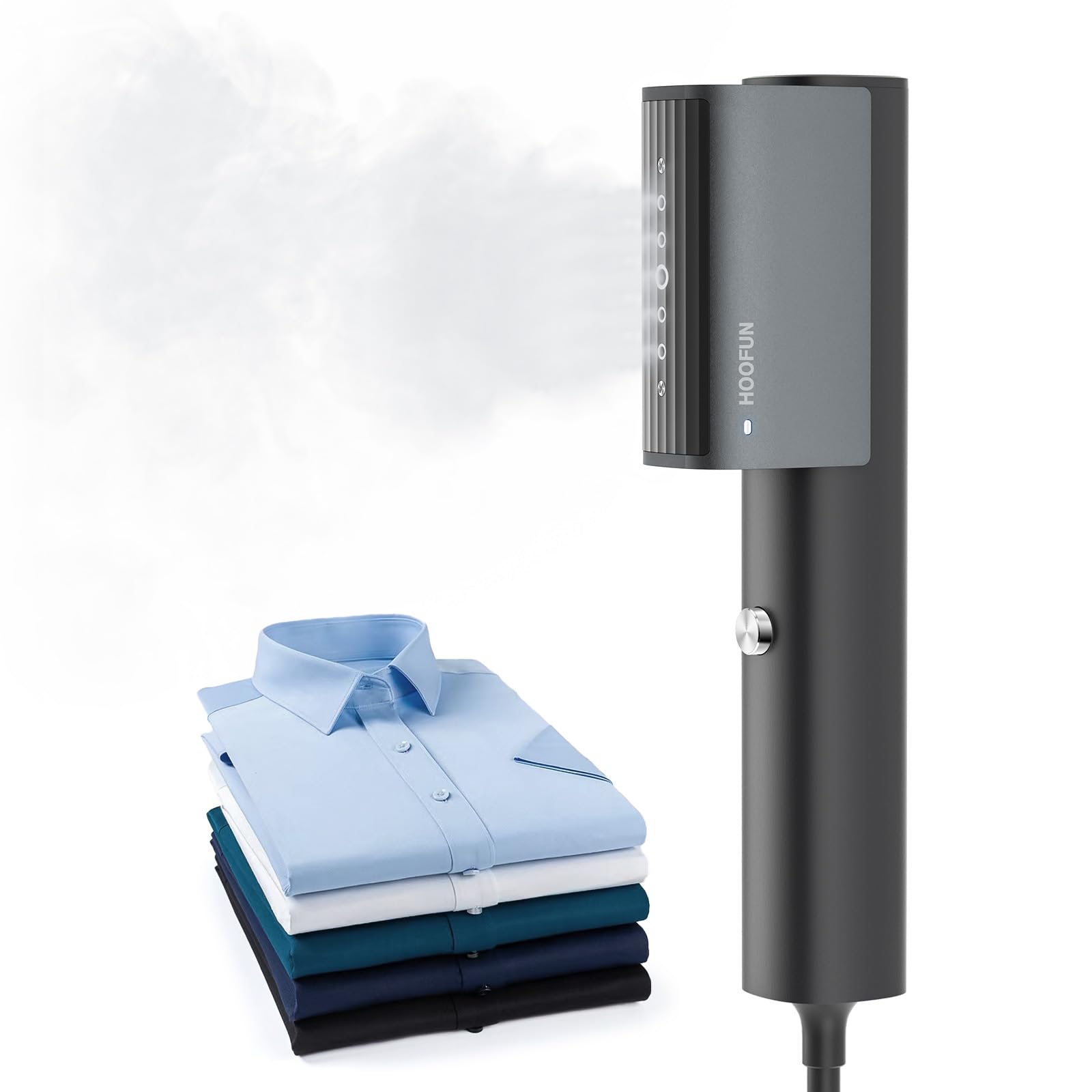 HoofunClothes Steamer, 2 in 1 Mini Portable Iron Travel Steamer, 0.35kg Handheld Garment Fabric Wrinkles Remover, 15s Fast Heat-Up, Steamer for Clothes for UK& Europe Travel Home Office