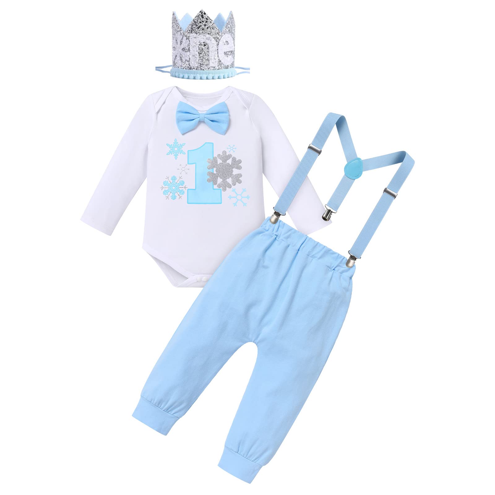 Imekisbaby Boys Winter Snowflake 1st Birthday Outfit Romper