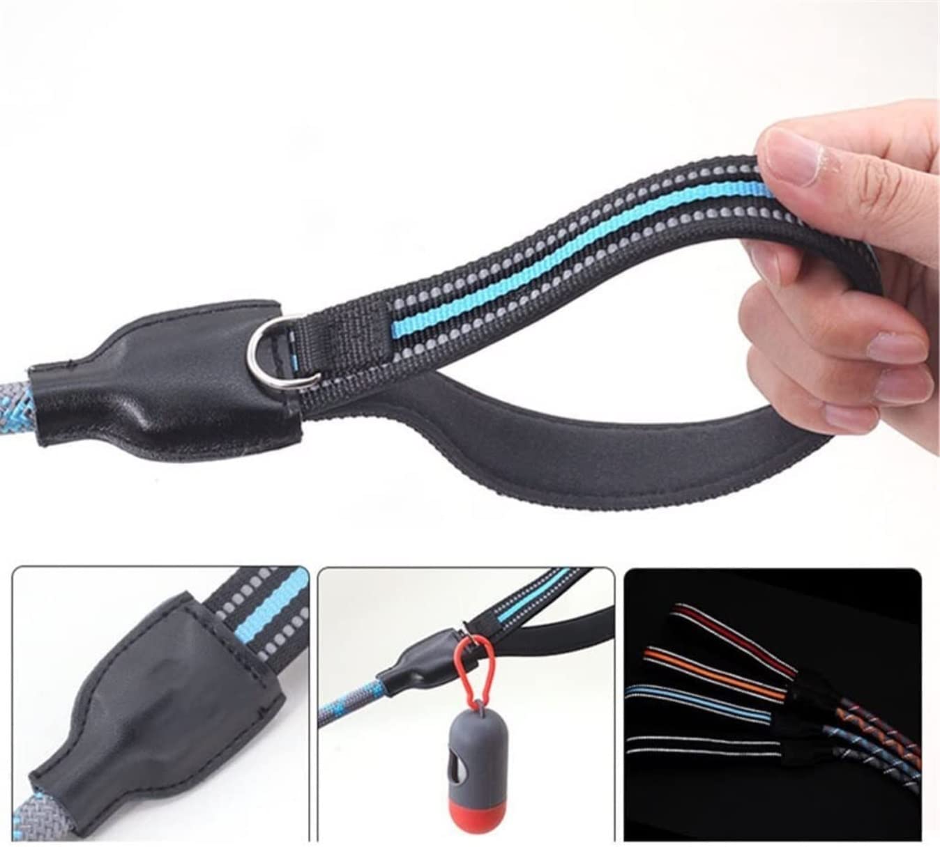 Correa Perro Cadena P Reflectante Collar Deslizante Grande Mascota Caminar Plomo Perro Escalada Cuerda Cómoda Correa Perro Suave(Oranje,13mmX150cm)