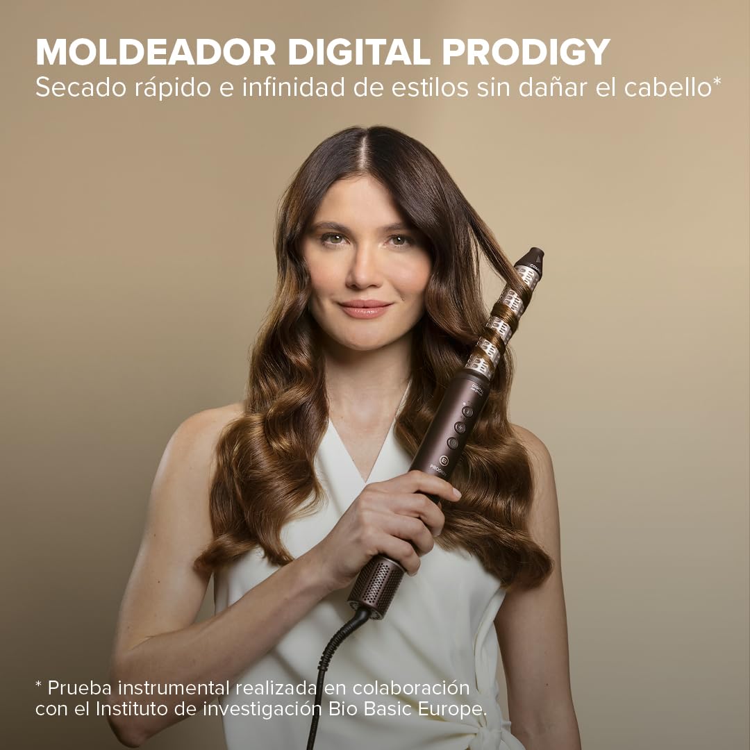 Bellissima Prodigy moldeador de aire caliente Ion-Ceramic Coanda motor digital 1200W 6 accesorios