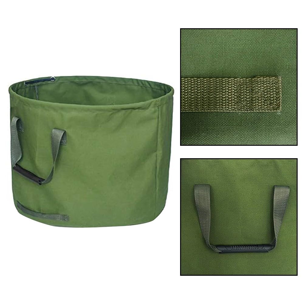 ZYWUOY Grande borsa da giardino per foglie, in tela resistente, con cinghie rinforzate per foglie, frutta e verdura, 56 x 46 cm, raccoglitore di detriti all'aperto