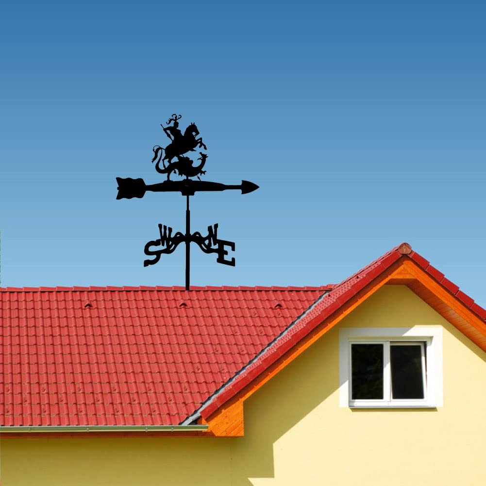 Wytrzymała wiatrowskaz w stylu retro ze stali nierdzewnej do ogrodu, wskaźnik kierunku wiatru do domu i ogrodu, kran z żelaza, przyrząd pomiarowy na podwórko, flaga pogodowa dla Landwir
