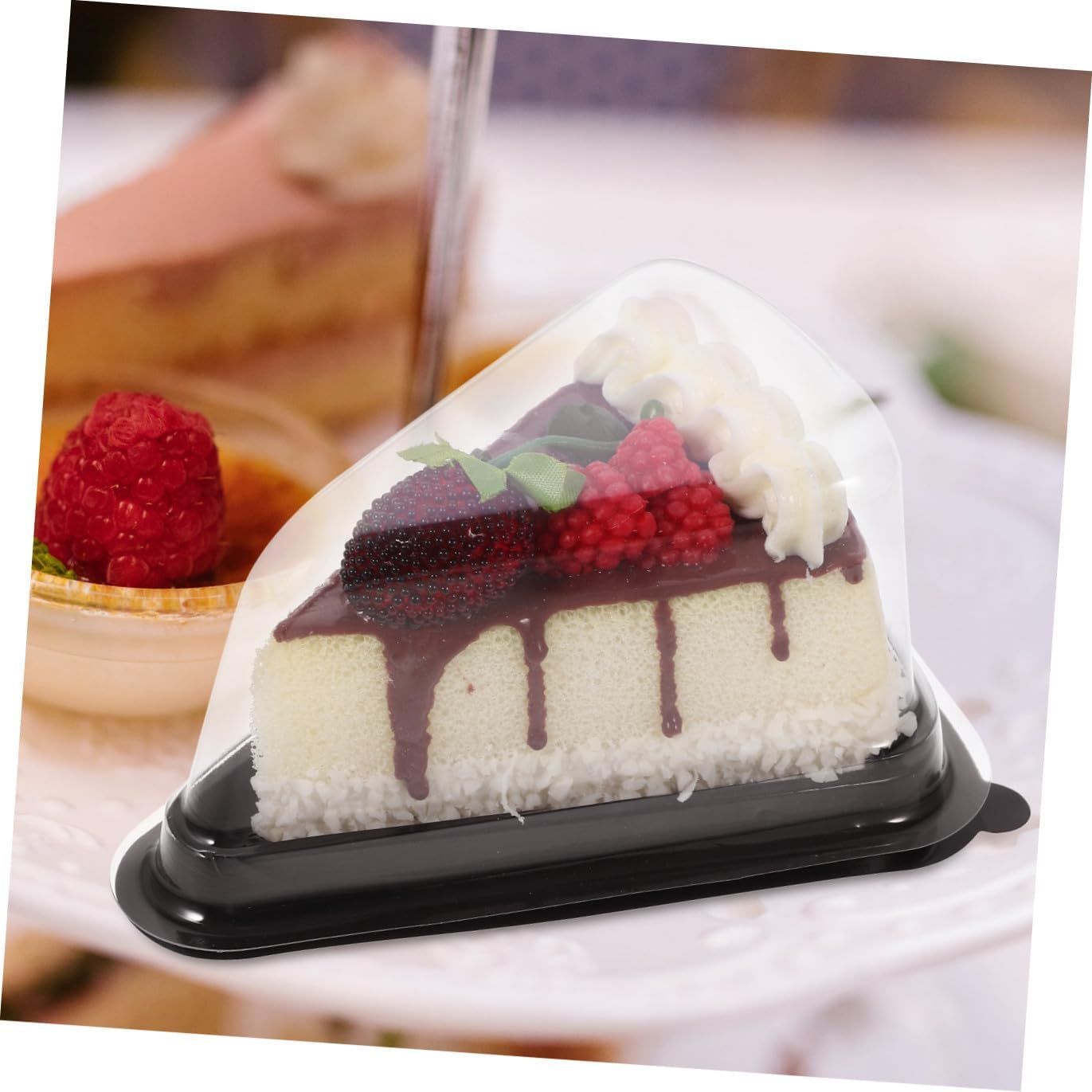 Triangle Cake Packaging Box Plastic Sandwich Tray Boxes Cake Display for Baking