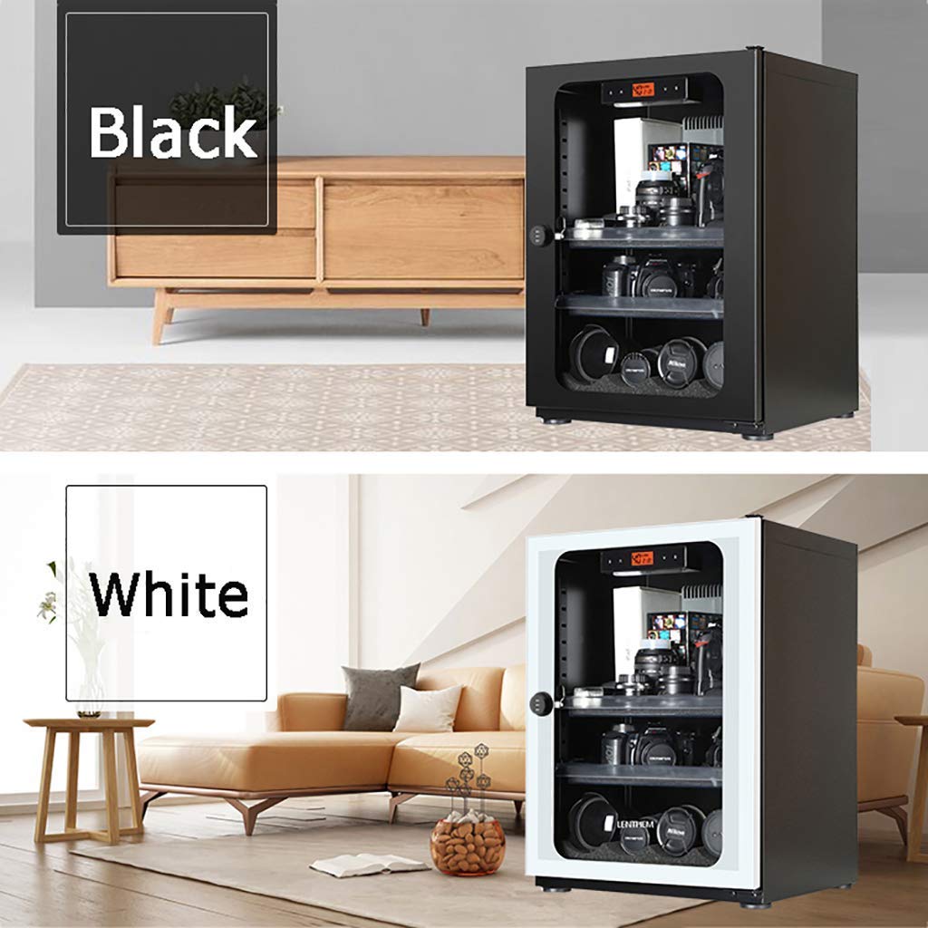 Trockenschrank,Camera Digital Control Dehumidifier Home Camera And Lens Dry Cabinet 91L Vollautomatische Feuchtigkeitssichere Box/White/Upgraded vers