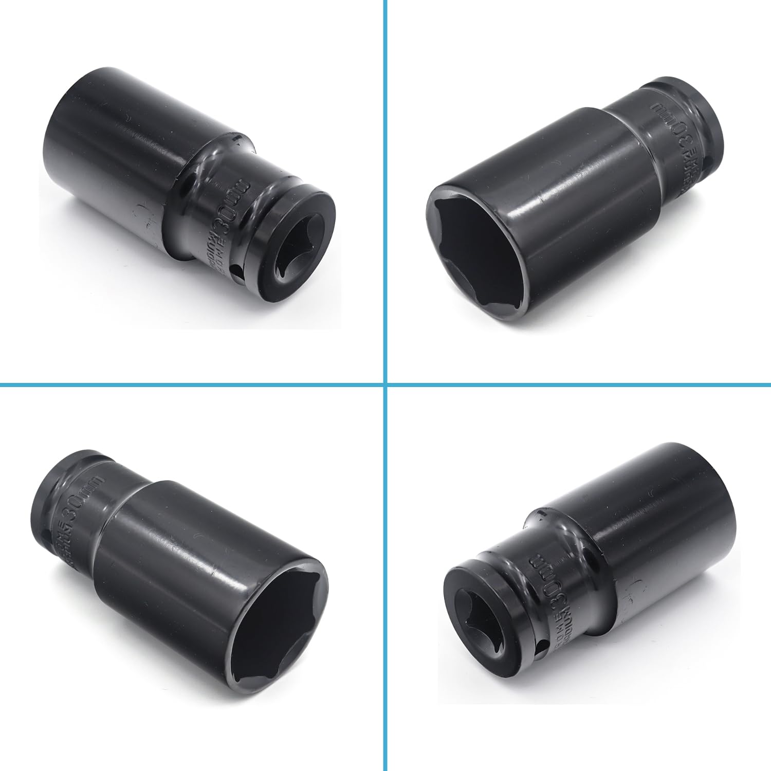 Juttzzei Deep Impact Socket, 1/2 Inch Drive by 30mm, Heat-Treated CR-V Steel Socket with 78mm Length - Image 3