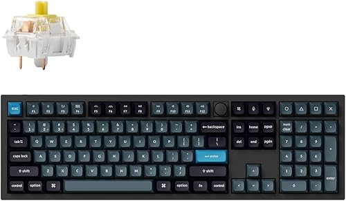 Keychron Q6 Pro QMKVIA - Teclado mecánico inalámbrico personalizado con perilla, intercambiable en caliente, tamaño completo, 108 teclas,