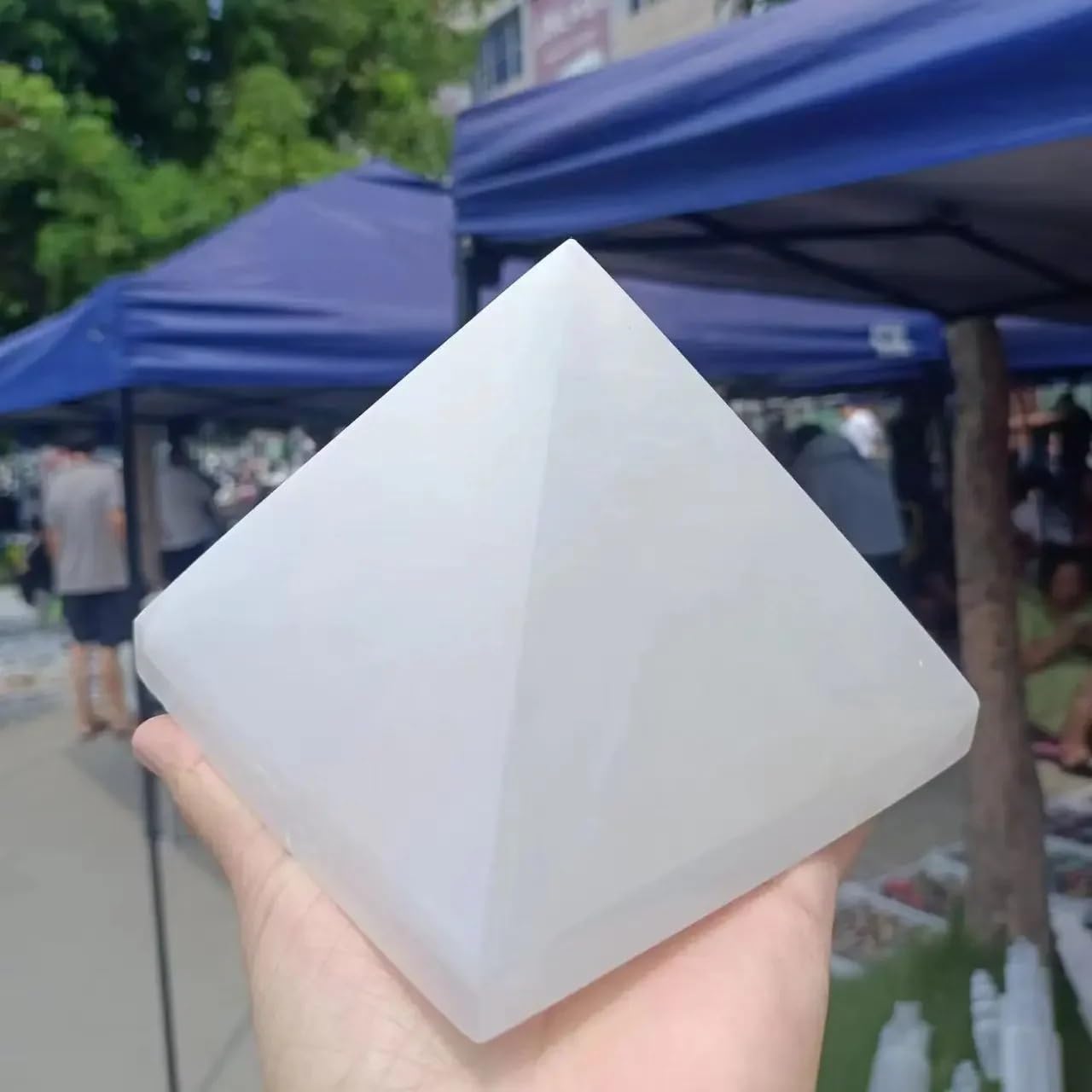 1 pezzo da 700-800 g di piramide quarzo selenite for decorazioni for la casa e l'ufficio