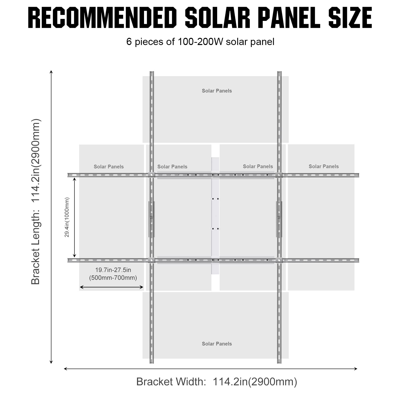 ECO-WORTHY Soporte de Pista de Energía Solar para Panel Solar/Patio/Granja/Campo