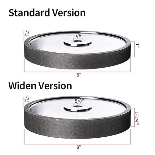 Miniatura 3 de NAGU Brújula CBN muelas abrasivas 8"x1-14"x58" GRIT 180 para afilar acero de alta velocidad de herramientas de torneado de madera