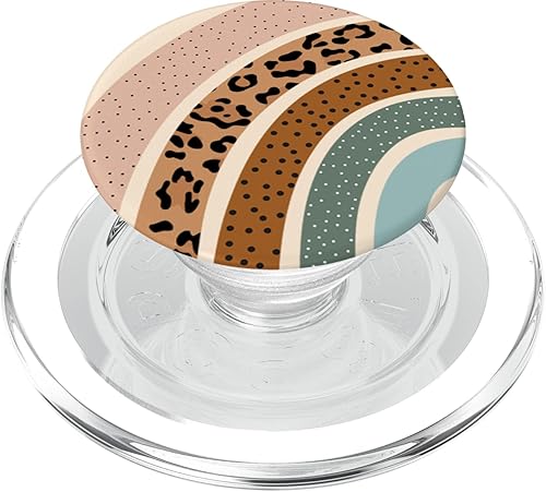 PopSockets MagSafe PopGrip de leopardo negro con patrón de puntos de arco iris para iPhone