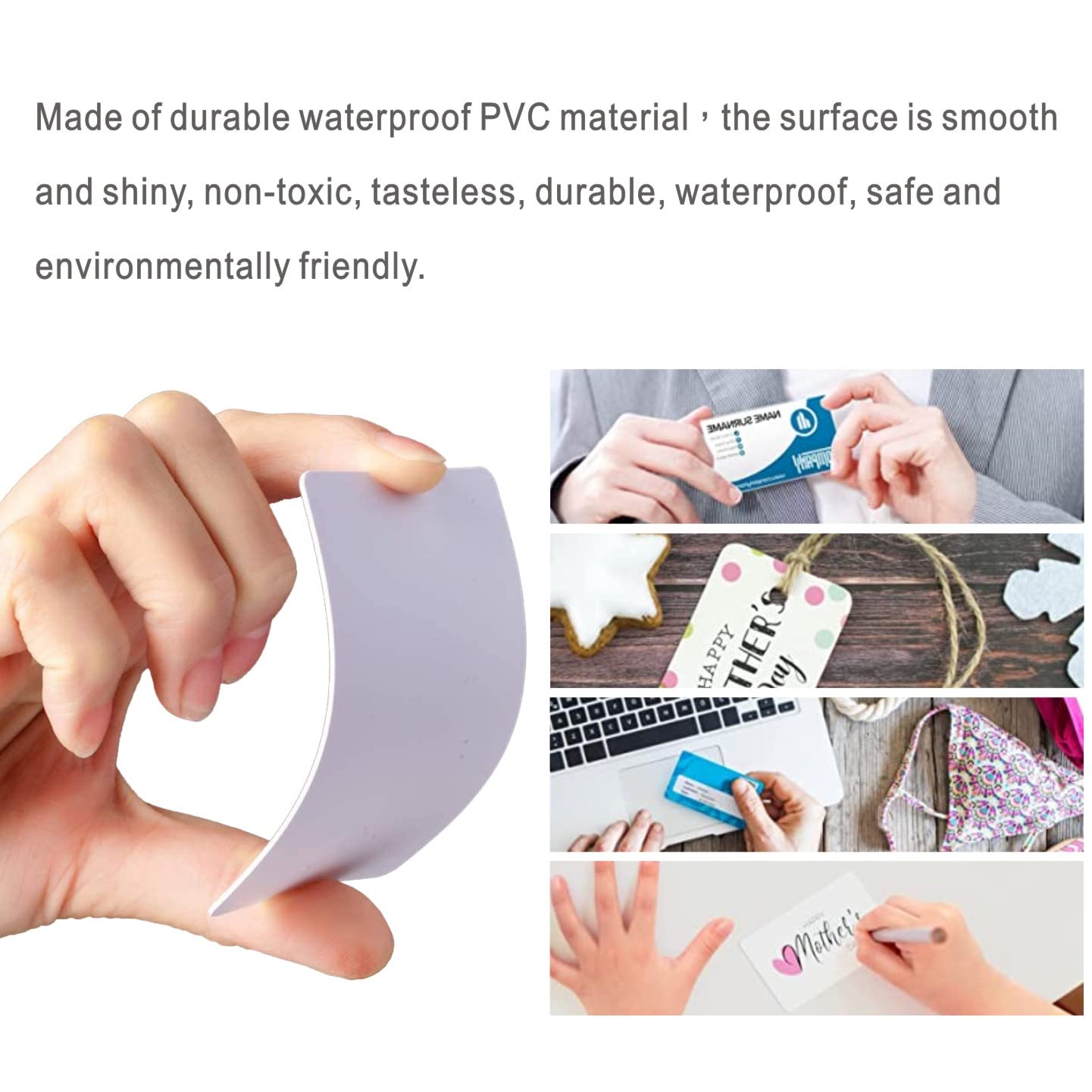 Biglietti da visita in plastica PVC bianchi, 30 pezzi, compatibili con stampanti carte di credito
