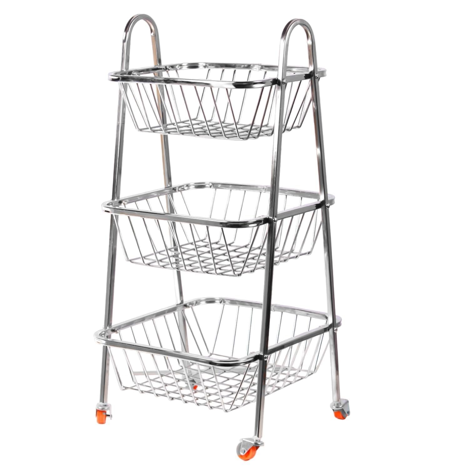 WayMore® SupremeStainless Steel 3-Tier Rack Fruits and Vegetable Onion Trolley Container Basket Organizer Organiser Holder Stand for Kitchen with Wheel (3 Layer Trolley) (B09WW53JBR) Amazon Price History, Amazon Price Tracker