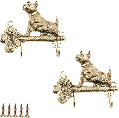 Miniatura 1 de haowei Ganchos de pared de aleación de zinc para decoración de animales, ganchos dobles retro, 2 piezas de Creative Idea para cocina del hogar,