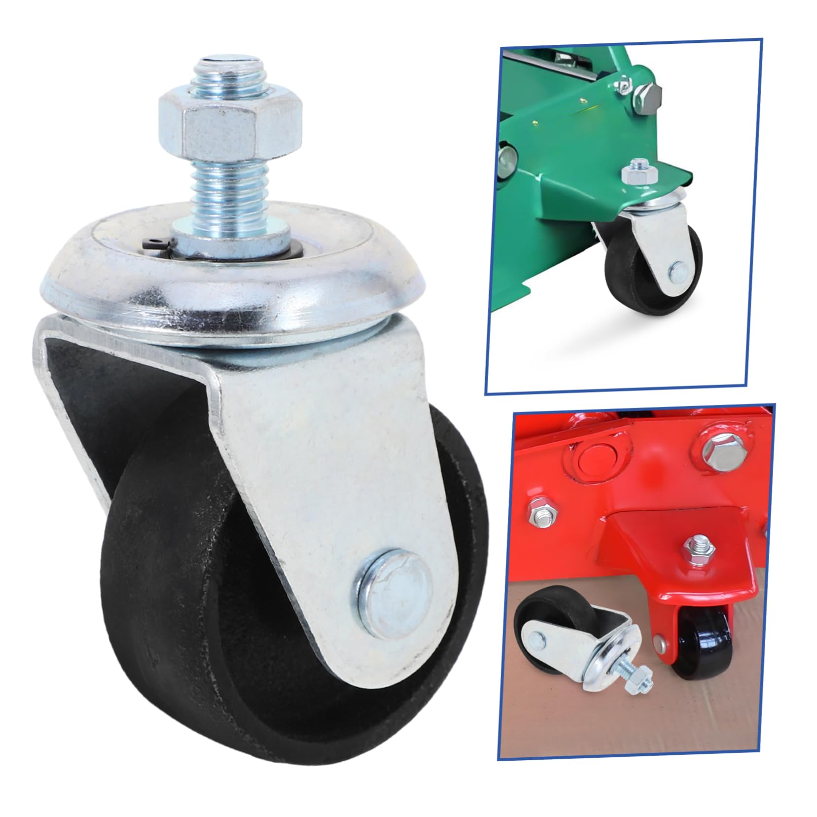 iplusmile 2 Piezas Accesorios para gatos hidráulicos ruedas para trabajo pesado un accesorios ruedas jack giratorias horizontales suministros de coche de repuesto