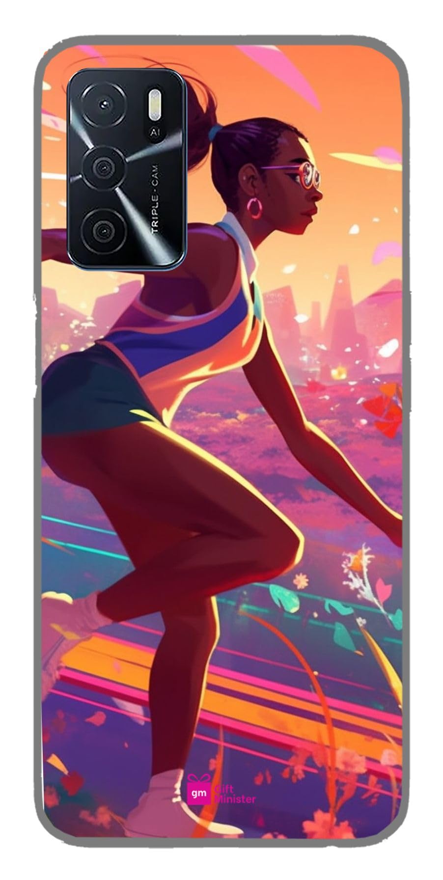 Silicone Designer Cover for Oppo A16 Midnight Bluenone Jump Olympic Game Story Mobile Art Joy Happy Peace Camera Protection Flexible Clear Dustproof Protective 1Pcs 1696N