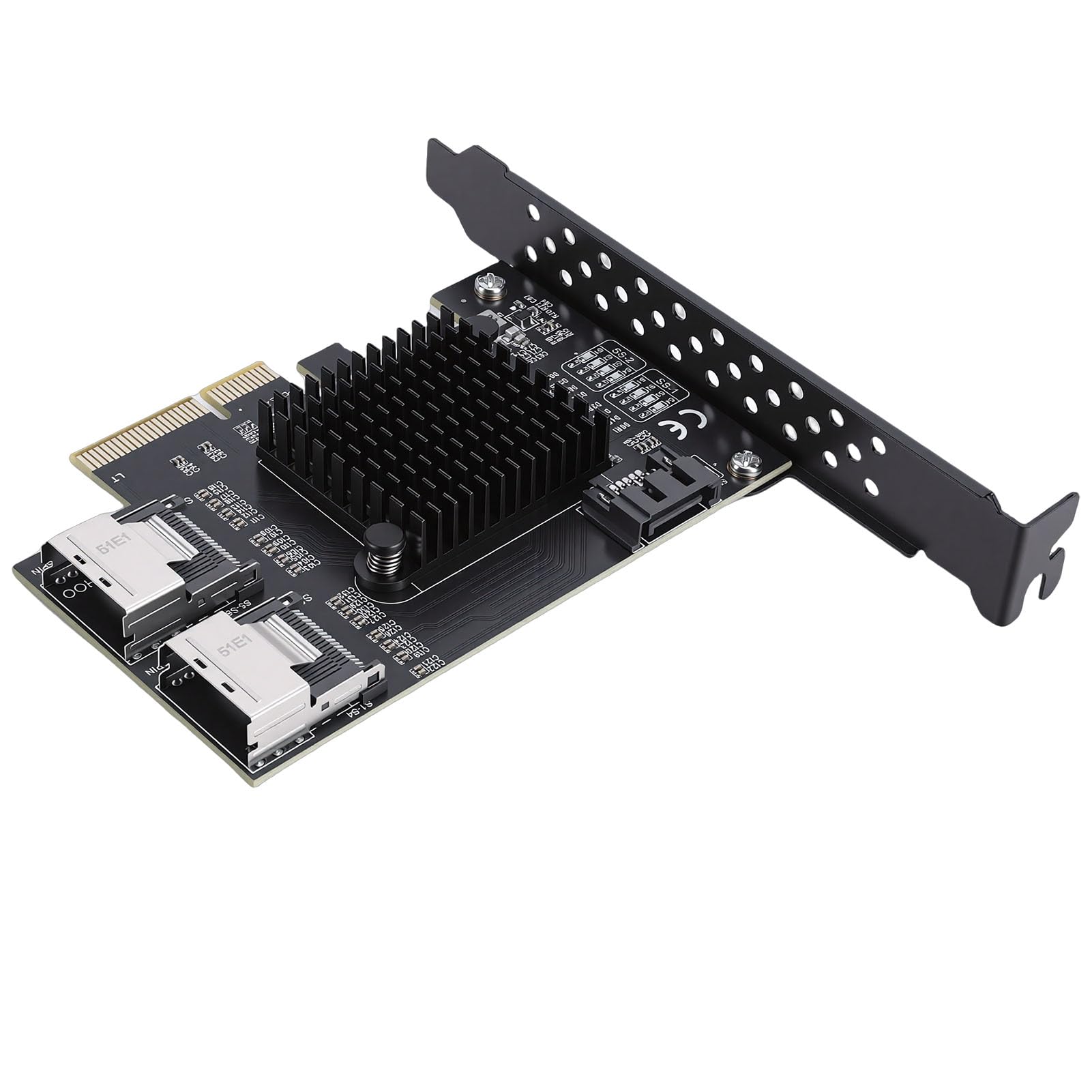 Scheda PCIe a con 9 Porte, Scheda con Chip RTL9101, con velocità di Trasferimento da 6 Gbps con compatibilità, Ideale per NAS, PC e Espansione Server