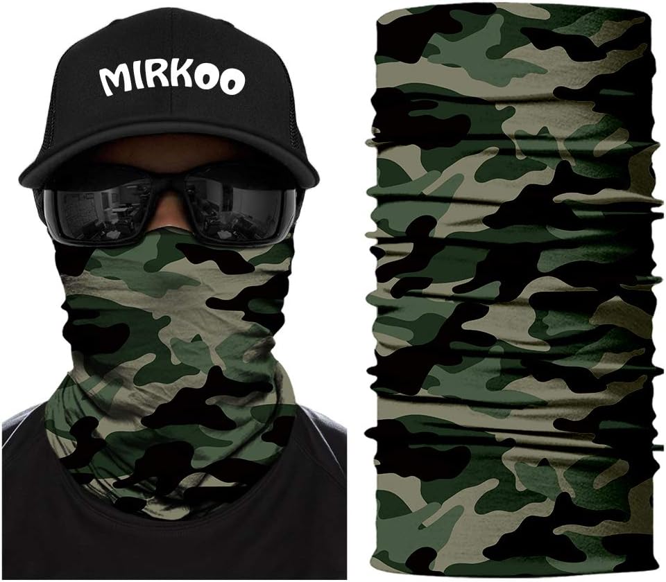 MIRKOO3D Breathable Seamless Tube Face Mask, Dust-proof Windproof UV Protection Motorcycle Bicycle ATV Face Mask