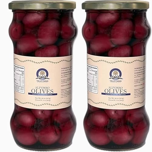 OValley Farms - Aceituna de Botija peruana Alfonso paquete de 2 20 onzas x 2 Aceituna de Botija