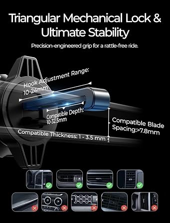 LISEN for Qi2 25W MagSafe Car Mount Charger for iPhone 18 Pro Max, Car Vent Magnetic Car Charger,Stable Wireless Charging Car Charger Mount Holder, 25W Car Mount,Car Vent Mount for iPhone 18 17 16