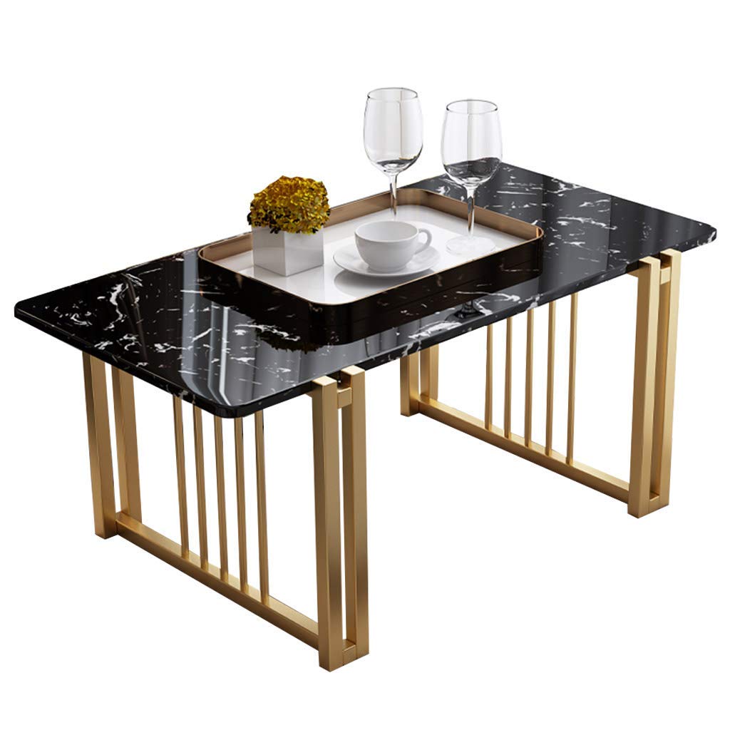 Support en métal et marbre pour table de canapé modulable