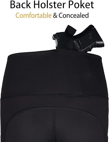 Miniatura 10 de lilcreek Women's Concealed Carry Leggings Gun Holster with Side Pockets,Concealment Compression Universal Yoga Pants