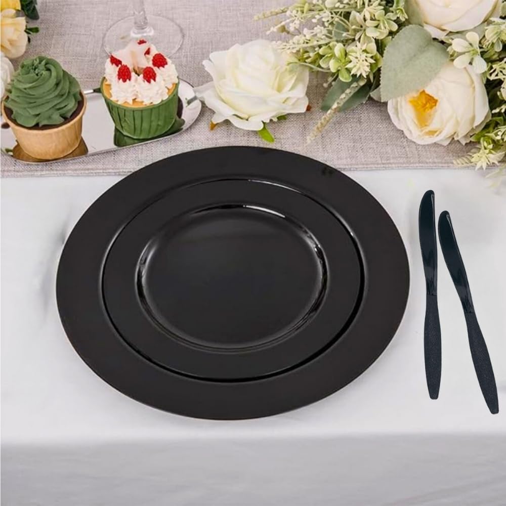Fun Express - Black Plastic Knives (50 Pc) - Party Supplies - Solid Tableware - Cutlery - 50 Pieces