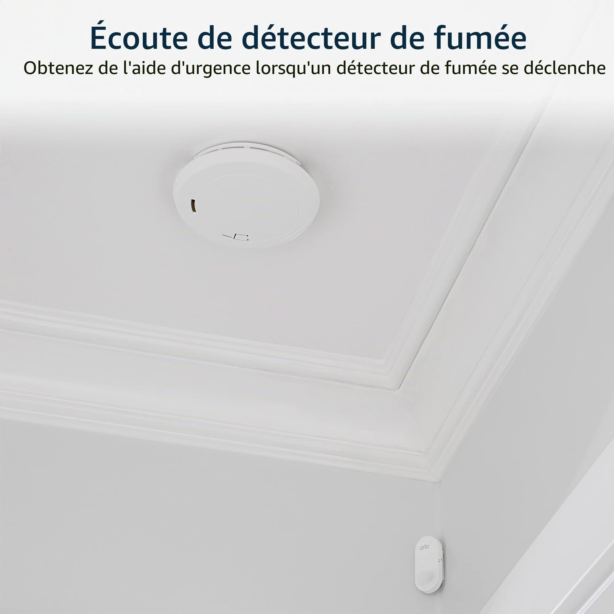 Arlo MS1001 Capteur Tout-en-Un avec 8 Fonctions pour système de sécurité Domestique, Alarme Anti-effraction, détecteur de fumée et détecteur de CO2, détecteur de Fuite d'eau, capteur de Porte, 1