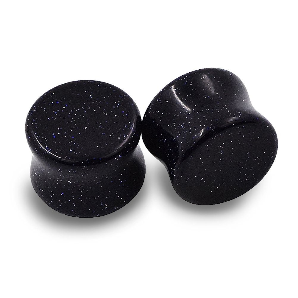 D&Min Jewelry, set di 12 pezzi di pietre naturali, tappi per piercing all’orecchio, estensori, Flesch Tunnel. Calibro: 2 g (5/8”)