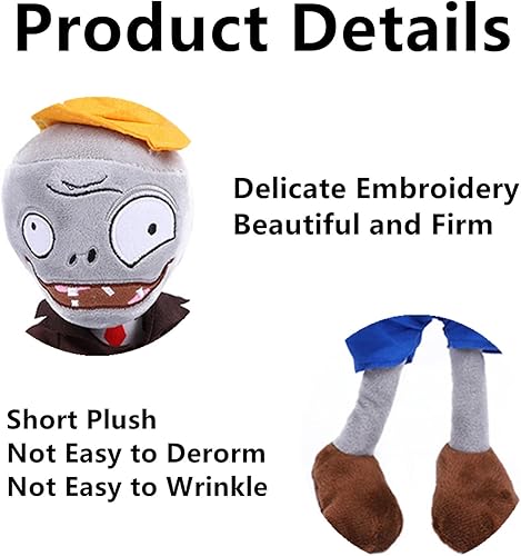 Miniatura 2 de JHESAO 10 piezas de PVC de peluche de zombies marrones, juguetes normales de zombies PVZ 1 2 de peluche suave muñeca gris Zombies nuevo