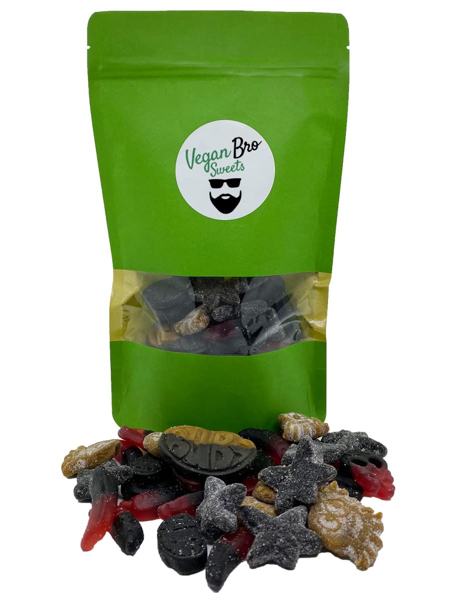 Vegan Bro SWEETS Big Bag lukrecja mieszana – 500 g wegańskie żelki owocowe, guma winna, lukrecja, idealna na prezent