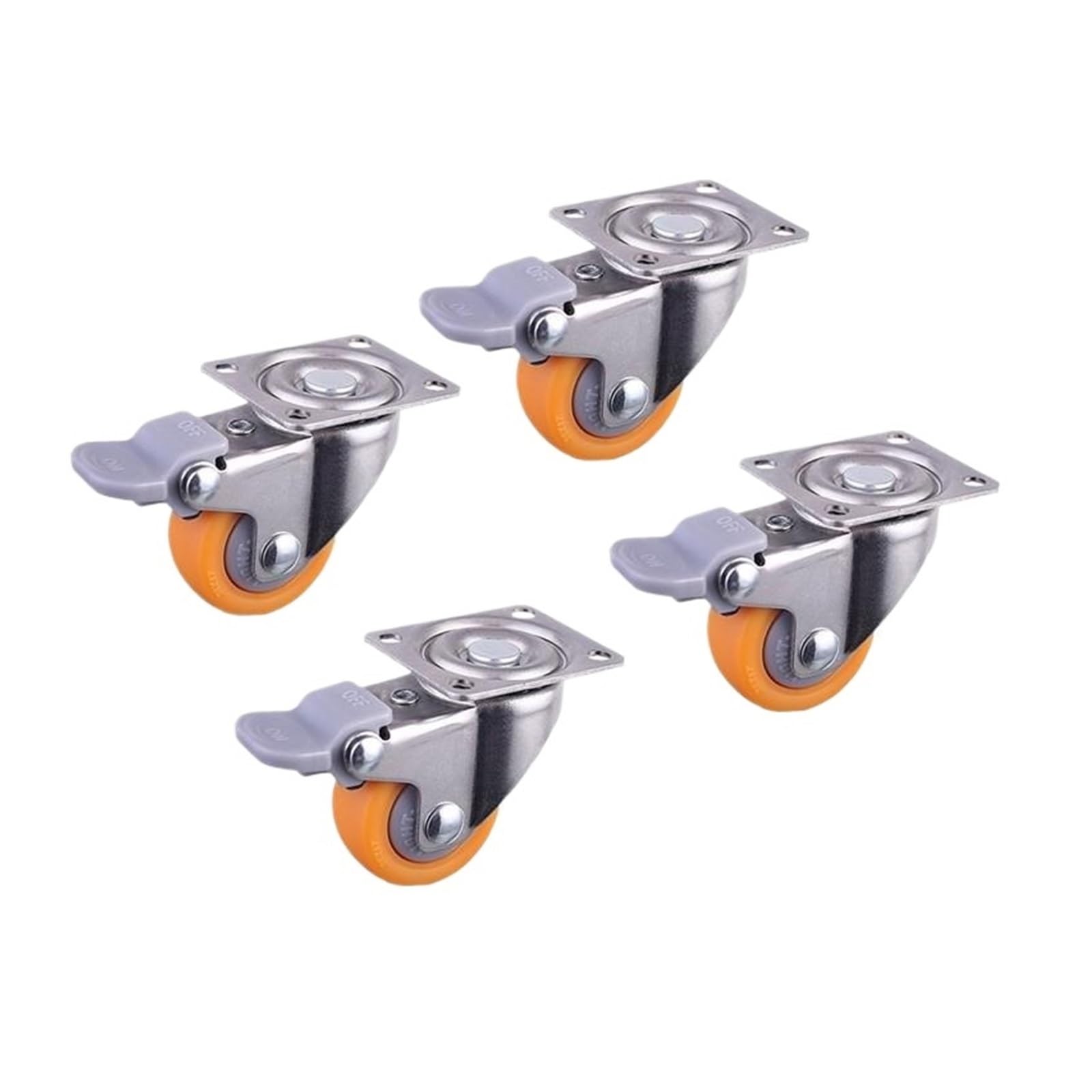 MXXDMOPD 1 Inch Screw Casters Orange PP Furniture Wheels Silent Display Cabinet Speaker(A)
