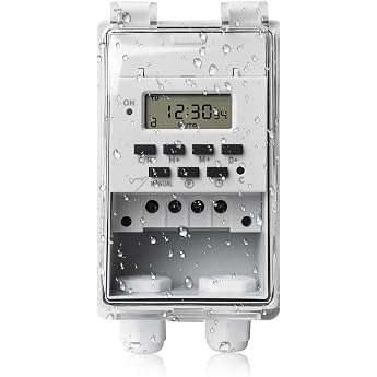 220V 10A Programmable Time Relay Switch Digital LCD Timer with Waterproof Transparent Cover Digital Timer Smart Timer Wall Mounted Timer
