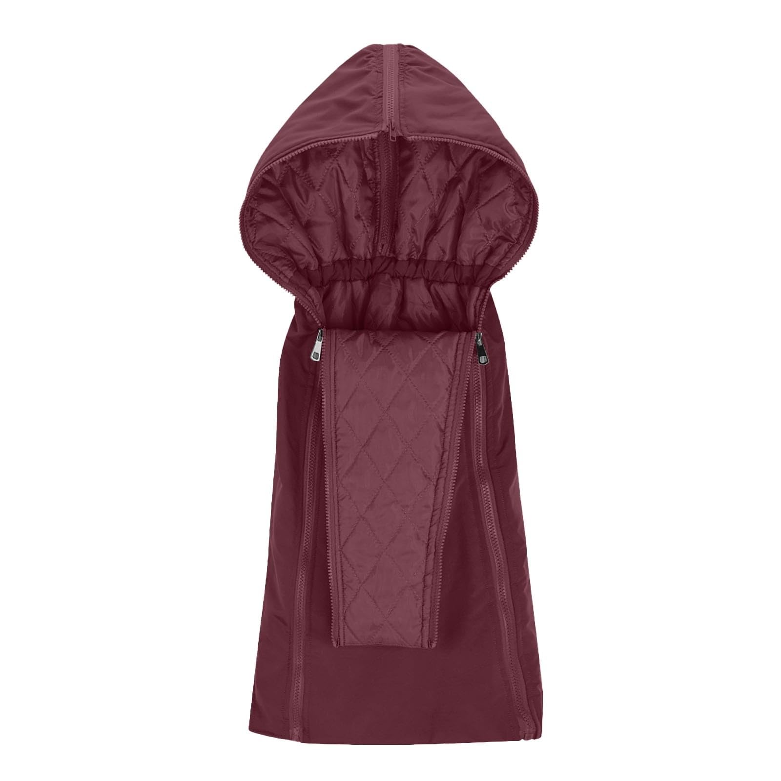 Umstandsjacke mit Babyeinsatz Umstands Baumwolljacke Winter Umstandsmode 3 in 1 Tragejacke mit Einstellbarer Kordelzug und abnehmbarer Kapuze Wasserdichte Winddichte Winterjacke Dicke Warm Daunenjacke