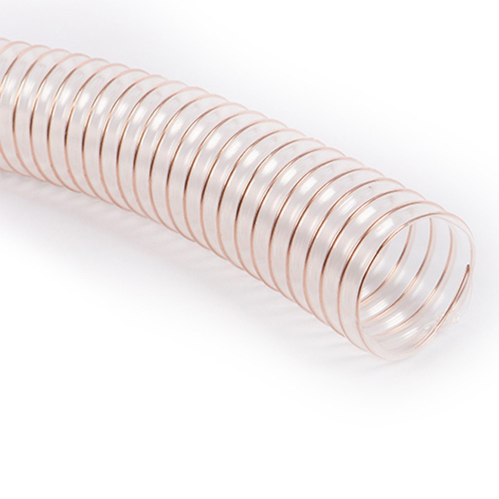 Condotto dell'aria in poliuretano PU, tubo flessibile trasparente con spirale in acciaio, tubo di aspirazione polvere in PU per aspiratori/levigatrici/autofficina(6m,100mm)