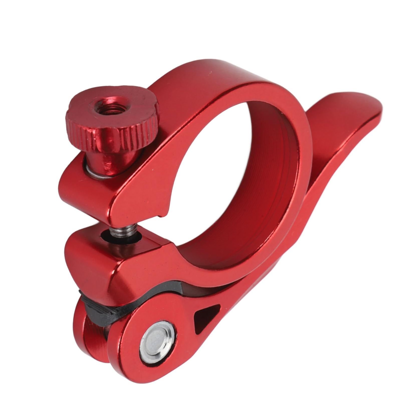 Bike Seatpost Clamp Professional 31.8mm Aluminum Alloy Lightweight Quick Release Bicycle Seatpost Clamp for Mountain Road Bike (Red)