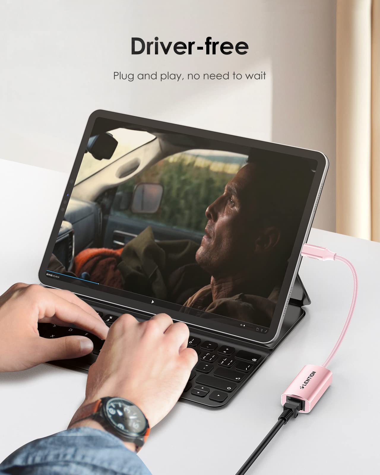 Lention - Adaptateur USB-C Vers Ethernet Gigabit - Gris Pour MacBook, IPad, Surface