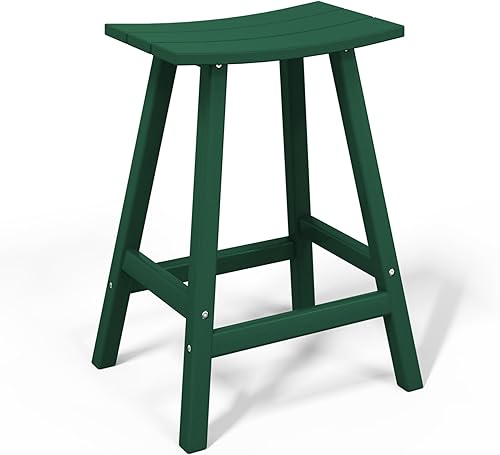 Miniatura 56 de Costaelm Juego de 2 taburetes de bar para todo tipo de clima, 29 pulgadas de altura, taburetes de bar Adirondack de polietileno para patio, terraza,