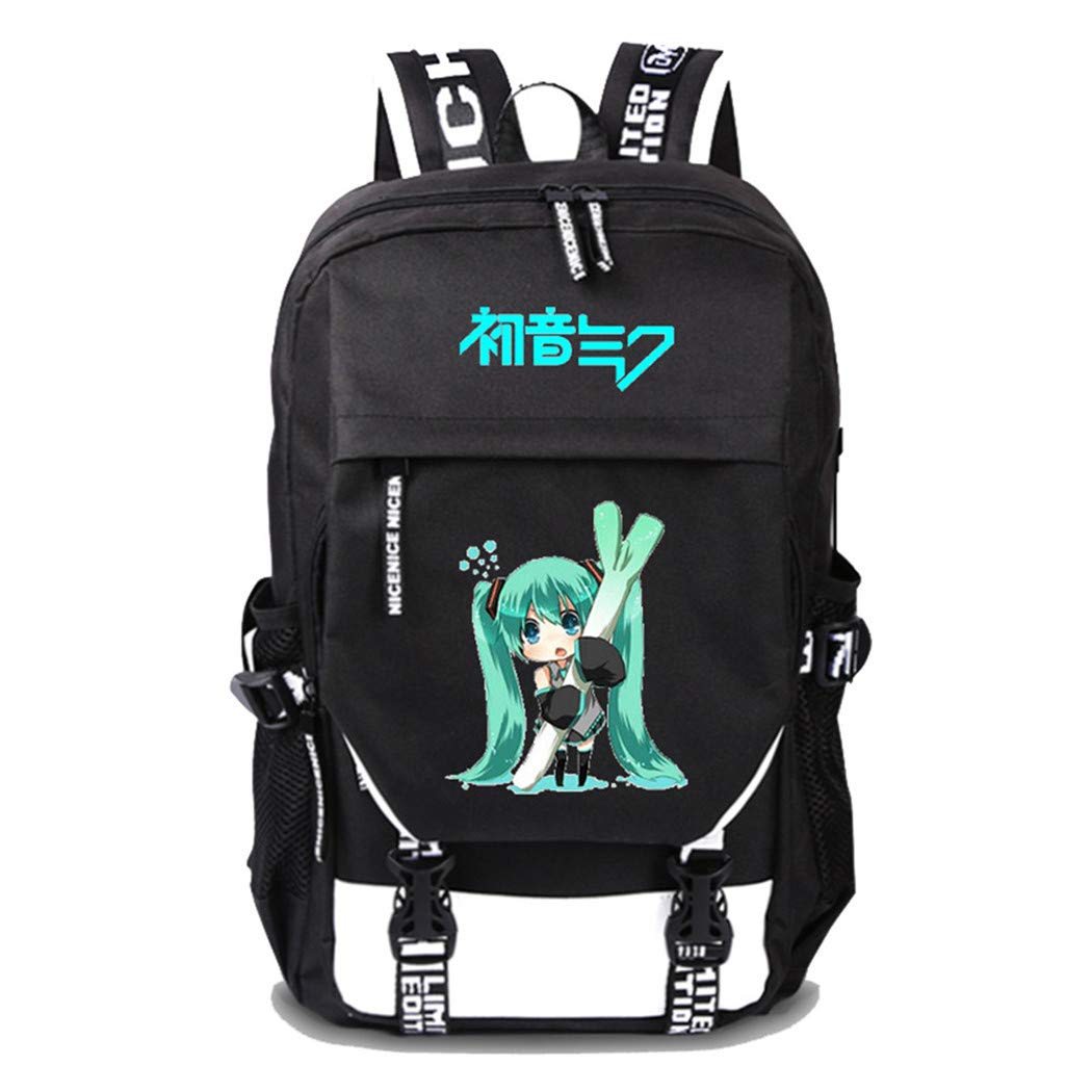WANHONGYUE Backpack Laptop Rucksack Schoolbag for Children with USB Charging Port Black / 19