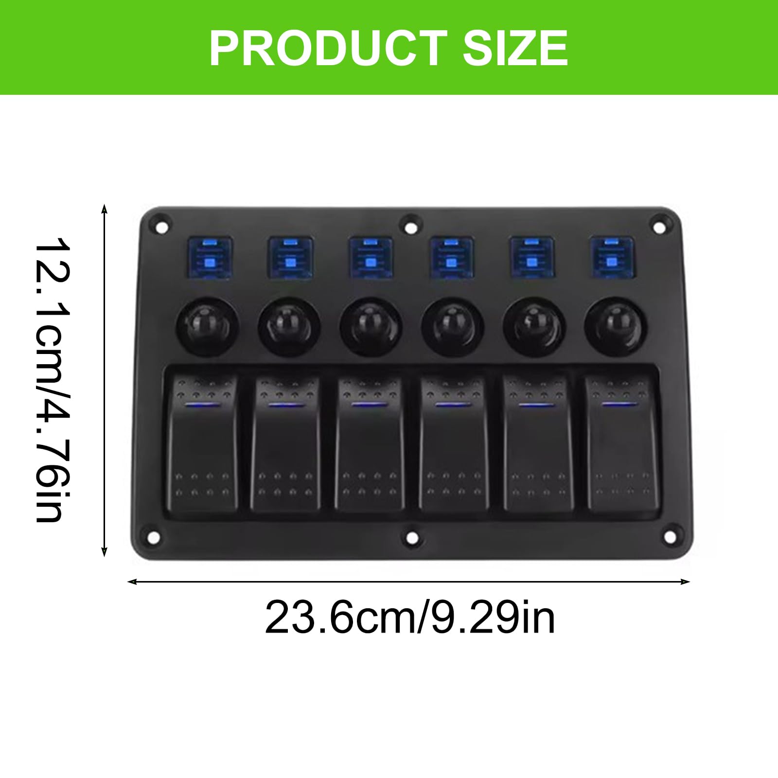 Marine 12V-24V Impermeabile 6 Posizioni Interruttori A Bilanciere Pannello Toggle con Pannello Elettrico Design per Barca