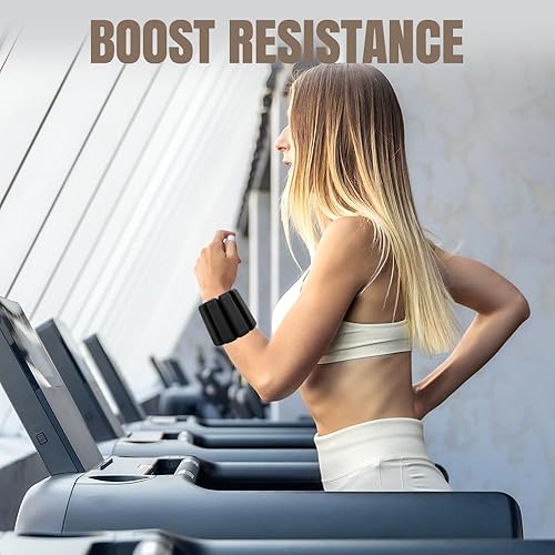 Miniatura 4 de Inspack Paquete de 2 pesas ajustables para muñeca y tobillo para mujeres y hombres, par de 24 libras (12 libra cada uno), correas de tobillo de