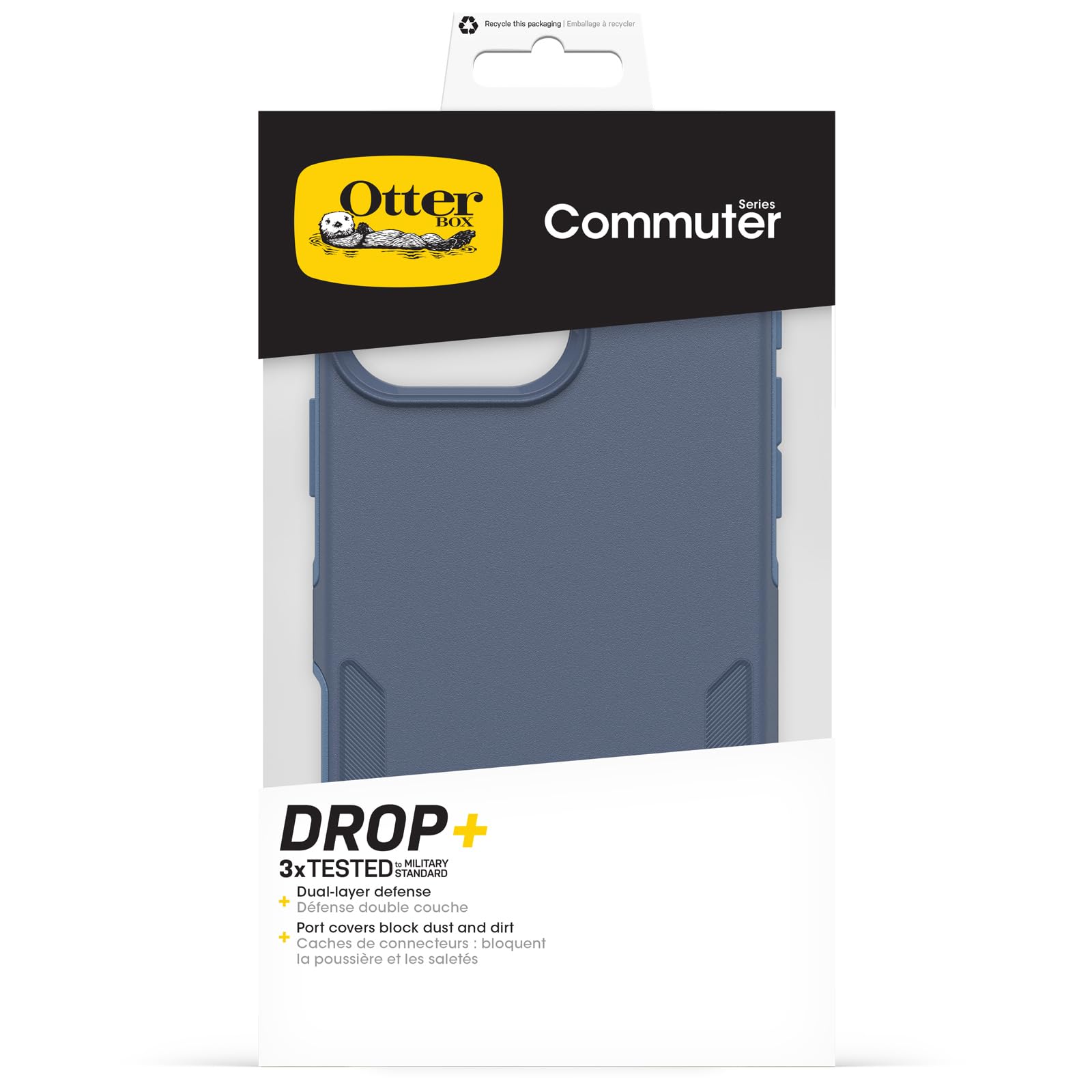 OtterBox Cover per iPhone 16 Pro Max Commuter Series MagSafe, resistente a shock e cadute, testata 3x norme MIL-STD 810G, Blu